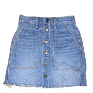 Revolve CURRENT ELLIOTT The Naval Button Front Denim Hight Jean Skirt in Blue 24